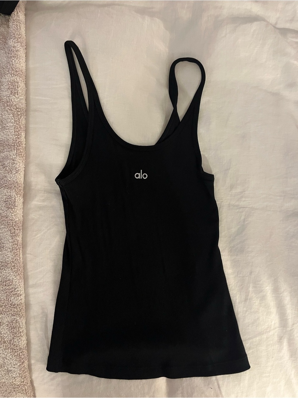 ALO Yoga Black Ribbed Prosper tank